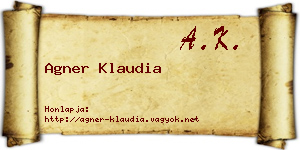 Agner Klaudia névjegykártya