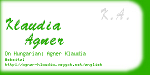 klaudia agner business card